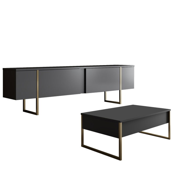 Hanah Home Luxe Set - Antracita, Dorado